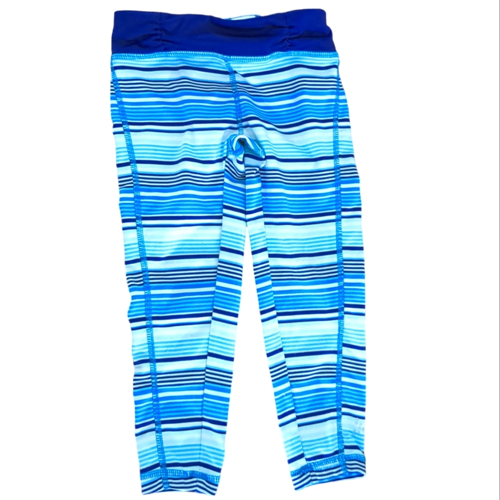 🍁2/$7🍁GYMGO Blue and White Striped Stretchy Leggings